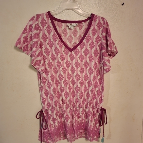 Vineyard Vines Cotton Cover Up Size S Cinched Waist Tassles - Picture 1 of 9